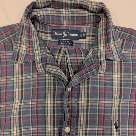 Ralph Lauren Sz M Blake Shirt Men's Plaid Gingham Button Down Long Sleeve Earthy - Picture 4 of 10